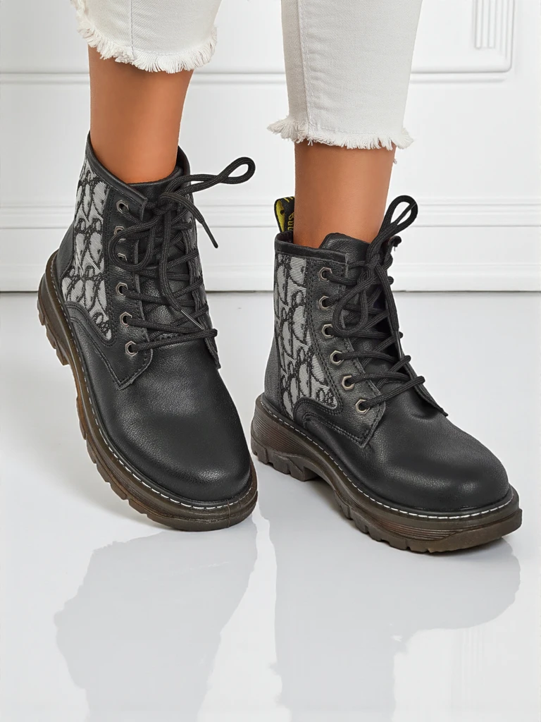 Royalfashion дамски ботуши до глезена с принт Efrioz