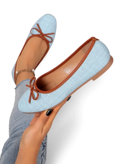 Royalfashion Дамски балерини с блестящи елементи и панделка Aramie