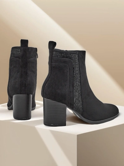 Роалфешън Дамски глезенови ботуши на ток Веното