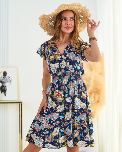 Royalfashion Дамска мини рокля с флорални мотиви