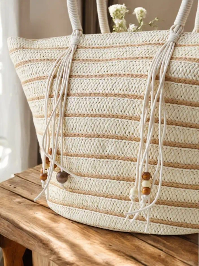 Royalfashion Голяма сламена чанта за жени