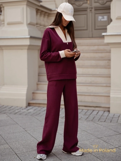 Памучен дамски комплект от плетена материя Fissa