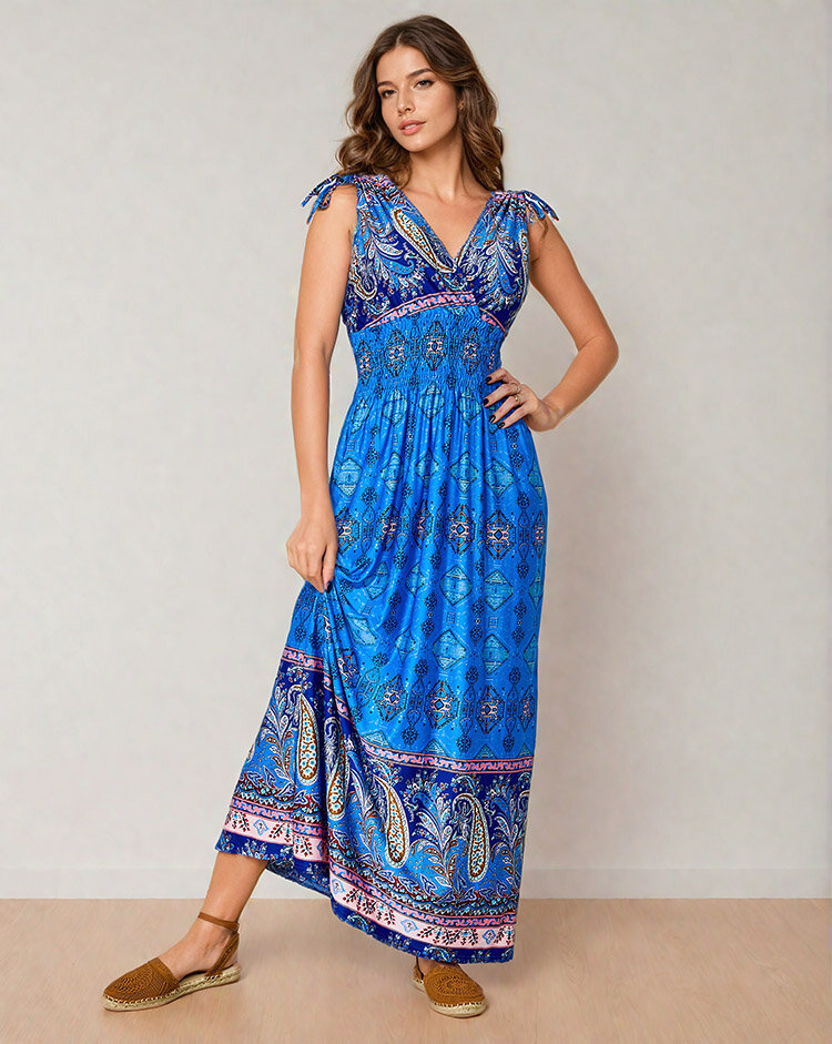 Royalfashion Дамска миди рокля с щампа