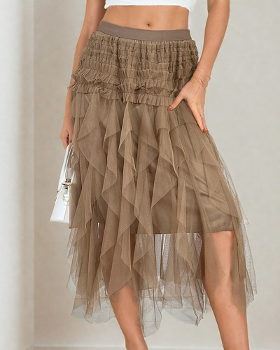 Royalfashion Дамска двупластова миди пола