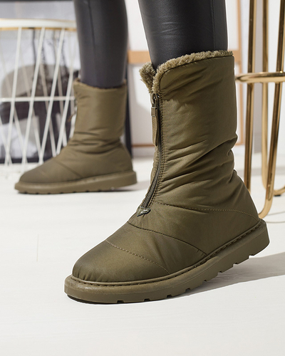 Тъмнозелени дамски ботуши a'la snow boots Tirigga- Footwear