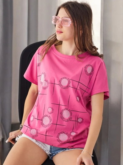 Royalfashion Дамска памучна тениска с печат