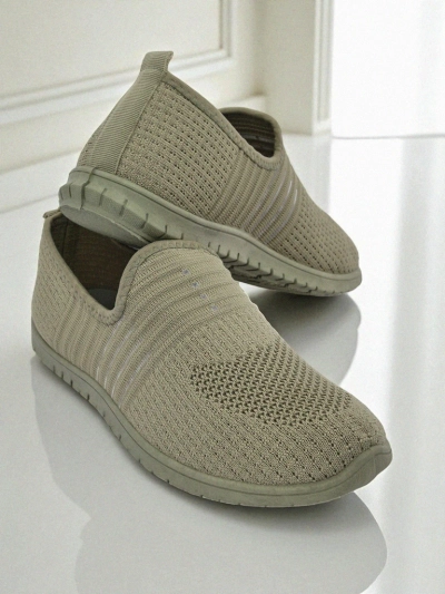 Дамски мокасини Hypatia Verde от плат на равна подметка