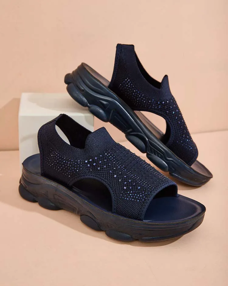 Royalfashion Дамски сандали с горна част от пайети