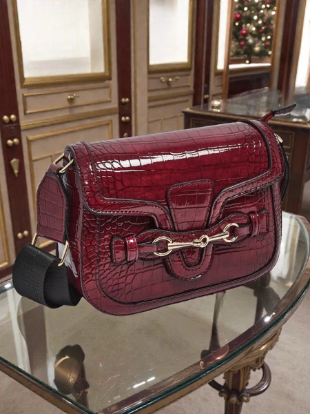 Дамска чанта Aurora Бордо Екологична Кожена Елегантна