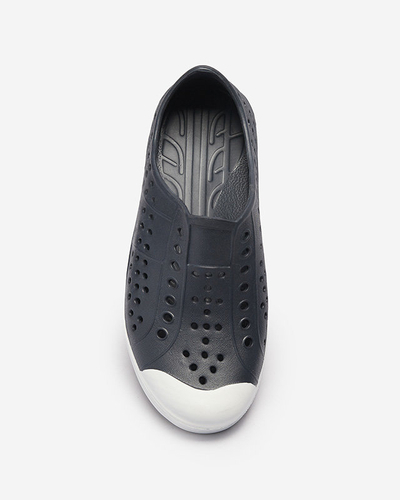 Детски гумени маратонки с ажурна украса в морско синьо Jiteri - Обувки