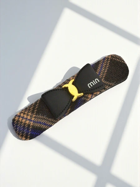 Royalfashion Карирана шнола за коса с панделка