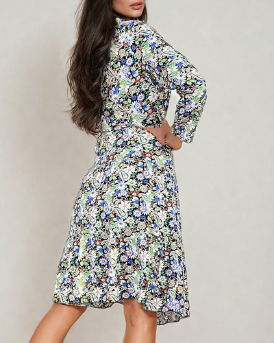 Royalfashion Дамска миди рокля с шарки