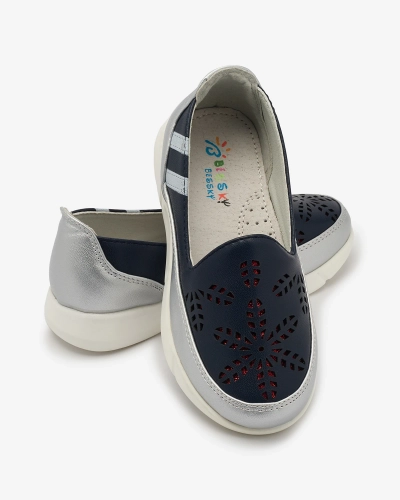 Сребристи и тъмносини маратонки за момичета Ewesgi- Footwear