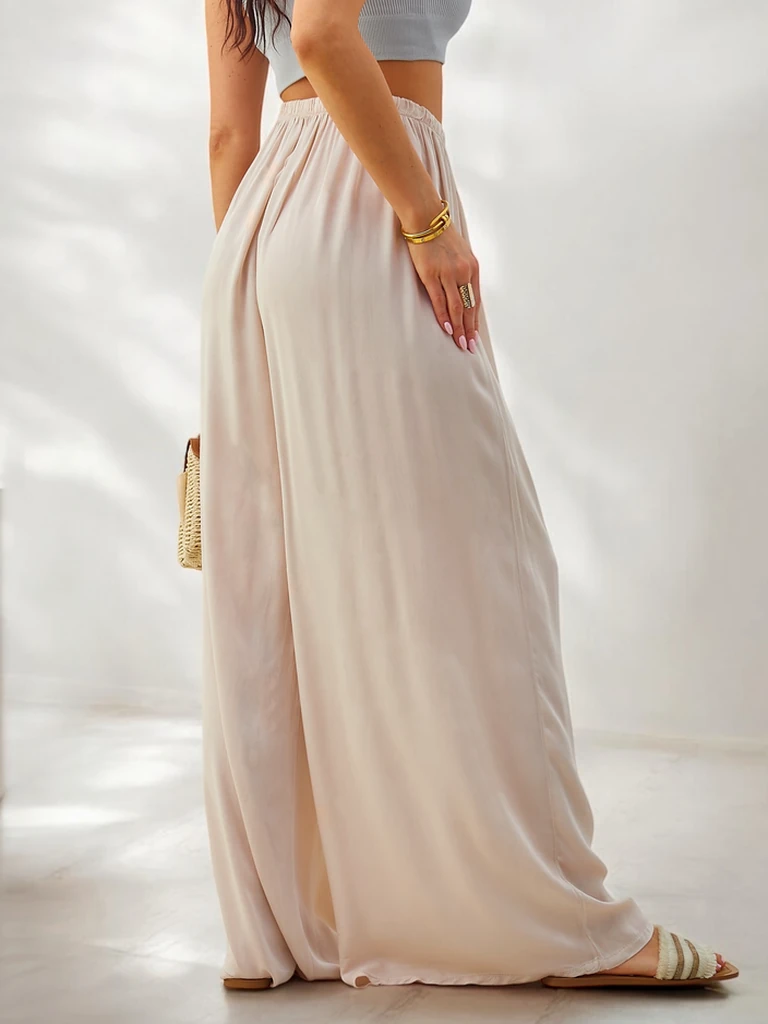 Royalfashion Вискозни прави дамски панталони, изработени от плат