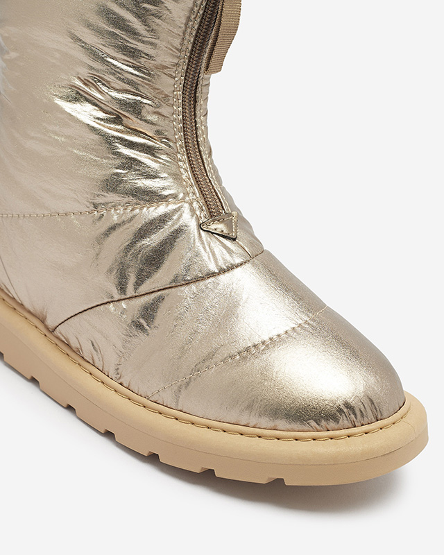 Розово-златни дамски обувки a'la снежни ботуши Tirigga- Footwear