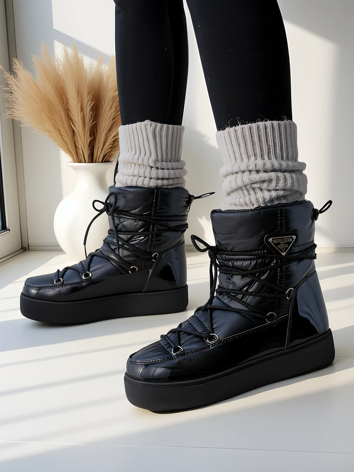 Разпространен стил за жени на Шамари Роялфешън снежни ботуши Copese