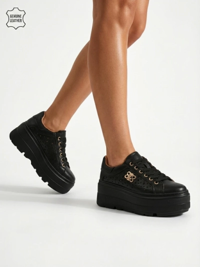 Ажурни дамски спортни сникърси от естествена кожа Atelle