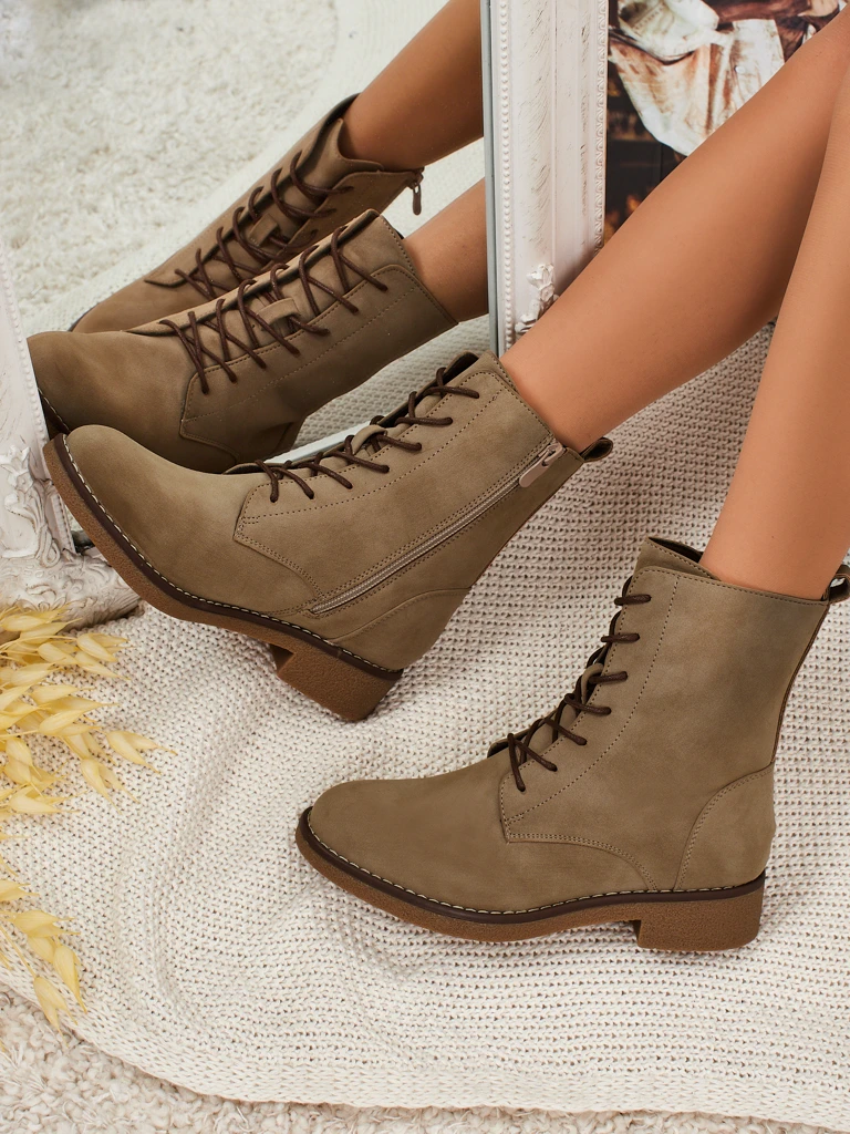 Еко кожени матови дамски боти Treviline