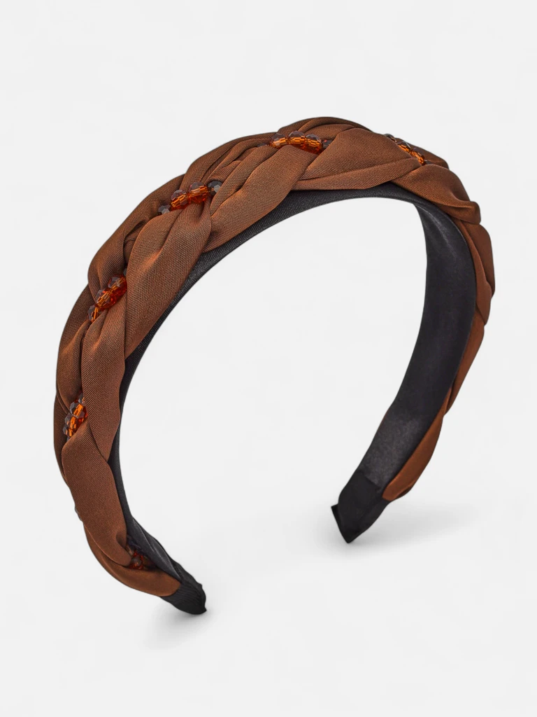 Royalfashion Лента за коса с плитка и перли