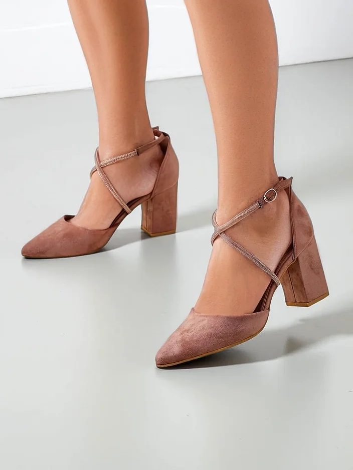 Royalfashion дамски еко велур обувки с презрамки Eurole