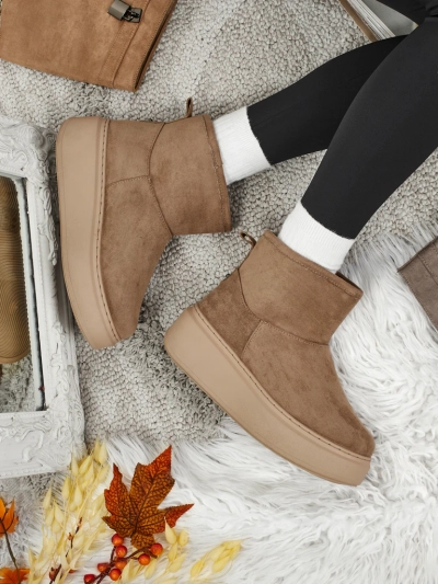 Къси дамски боти тип снегоходки с пришита горна част Elizze