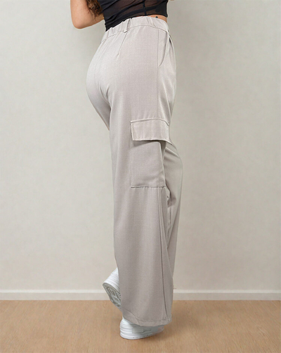 Royalfashion Дамски широки панталони с джобове