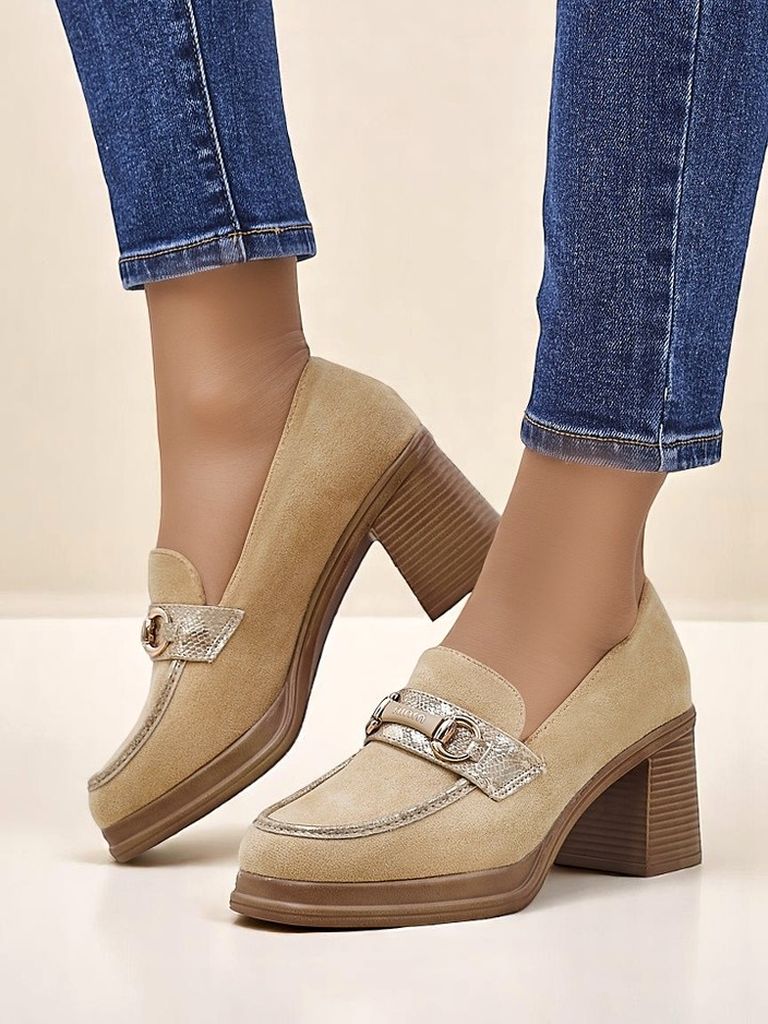 Royalfashion дамски лофери с масивен ток Apareus