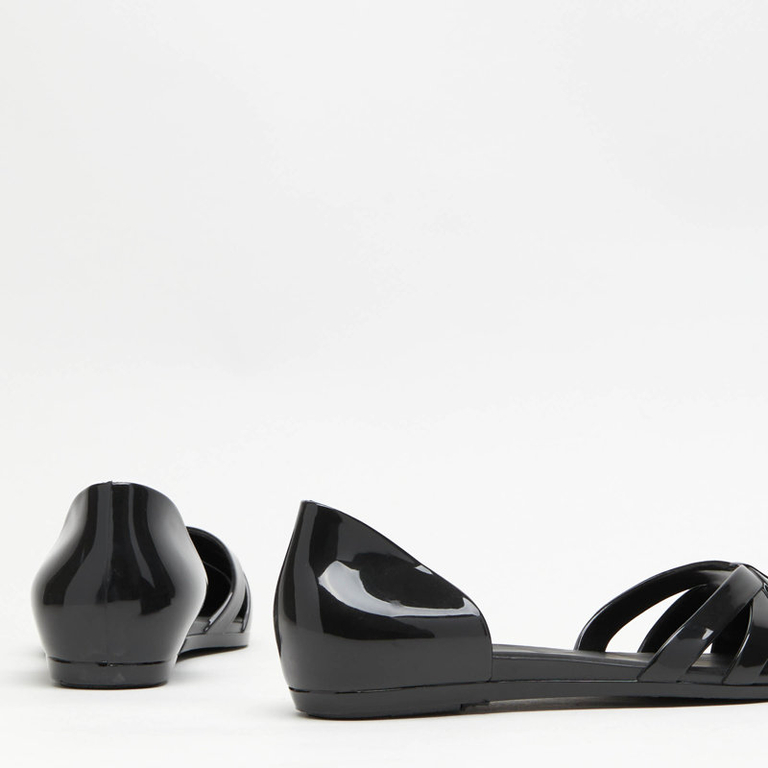 Czarne baleriny damskie z gumy Favoli - Obuwie