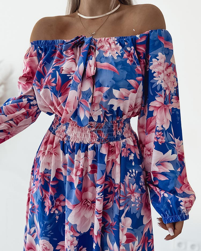 Royalfashion Дамска миди рокля с оригинален десен