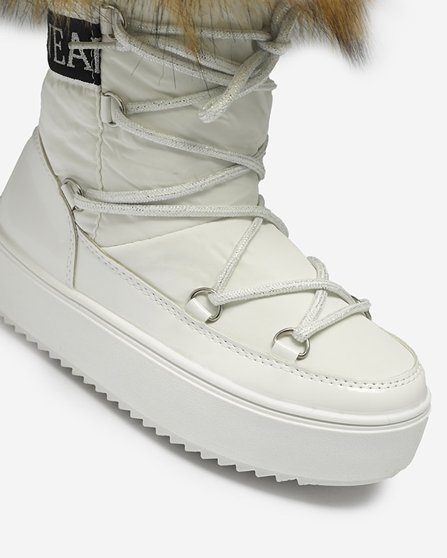 Бели детски обувки a'la с косъм Asika - Обувки