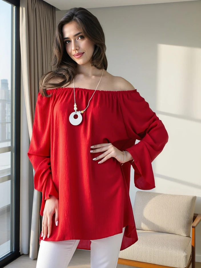 Блуза Royalfashion за жени в испански стил с ръбове