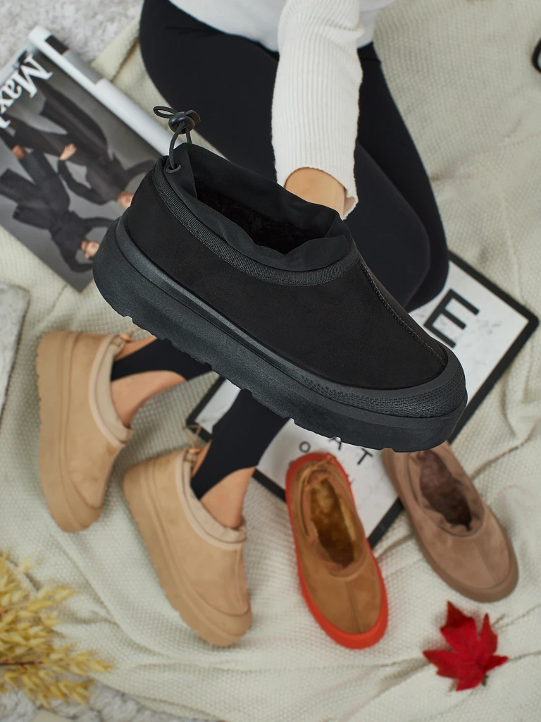 Къси дамски боти а ла сноубутс Velisee