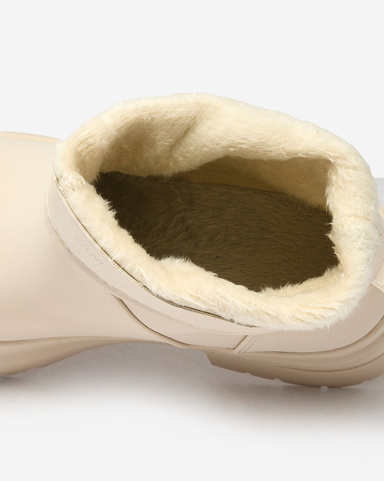 Royalfashion Бежови матови дамски ботуши с по-дебела подметка Holeopi