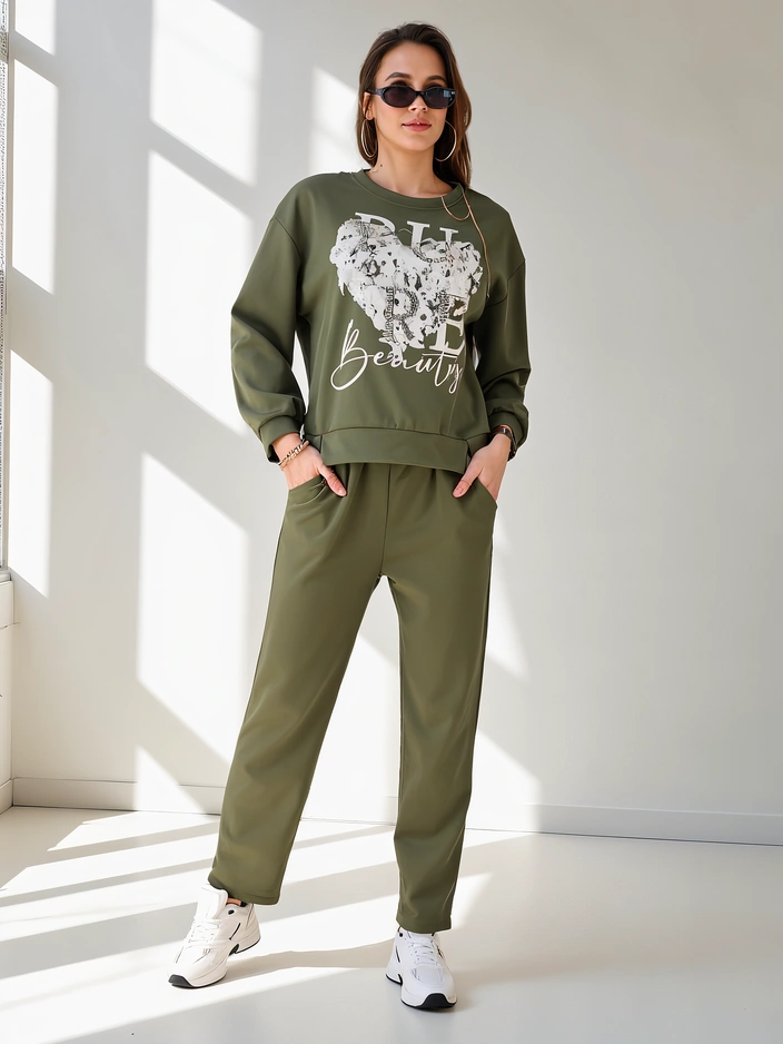 Royalfashion Жени комплект от вискоза с принт