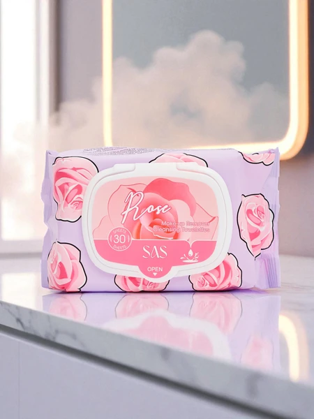 Мокри кърпички за премахване на грим с роза 30 бр.