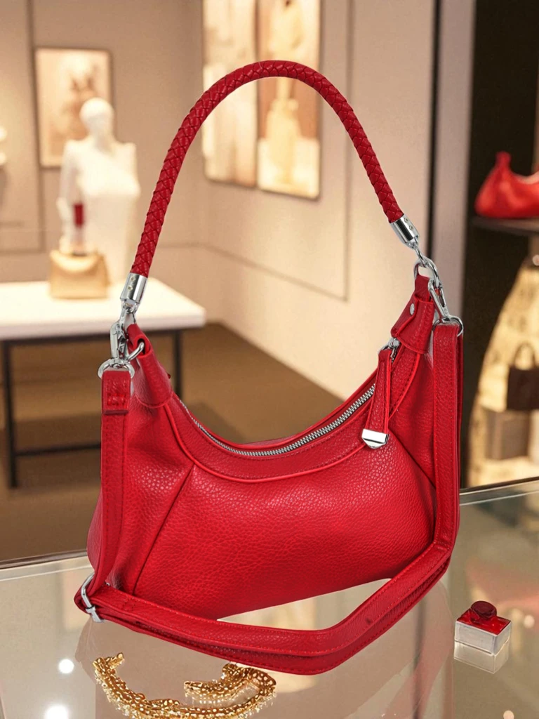 Royalfashion Малка дамска чанта от еко кожа с декоративна каишка Lacquea