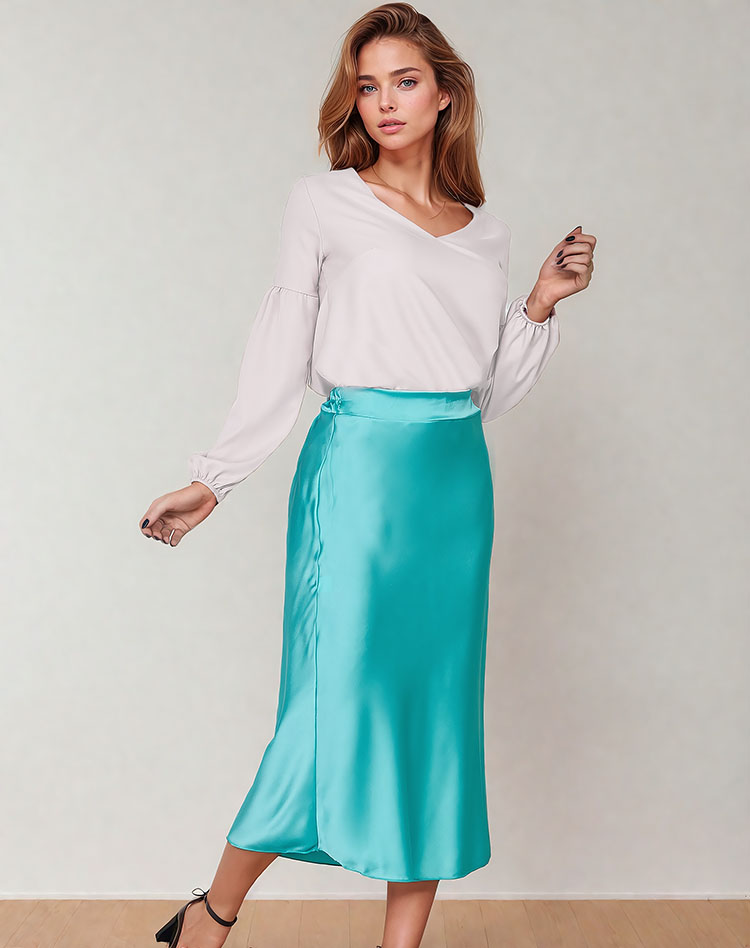 Royalfashion Дамска миди пола a'la satin