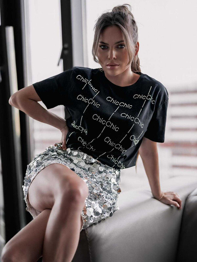 Royalfashion Дамска тениска с циркони