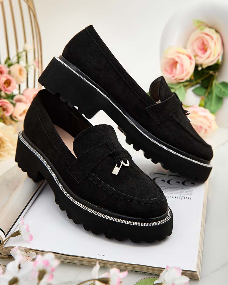 Royalfashion Дамски мокасини с циркони Ali