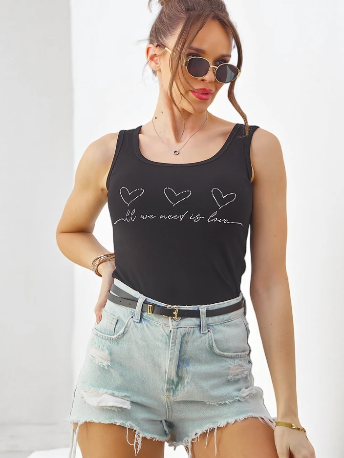 Рокля Royalfashion дамска памучна потник с сърца