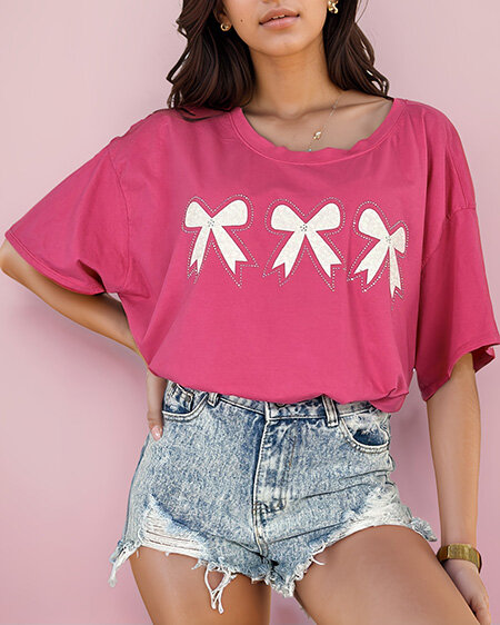 Royalfashion Дамска тениска с панделка