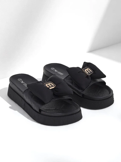 Royalfashion Дамски чехли на платформа с панделка Mivo Jump