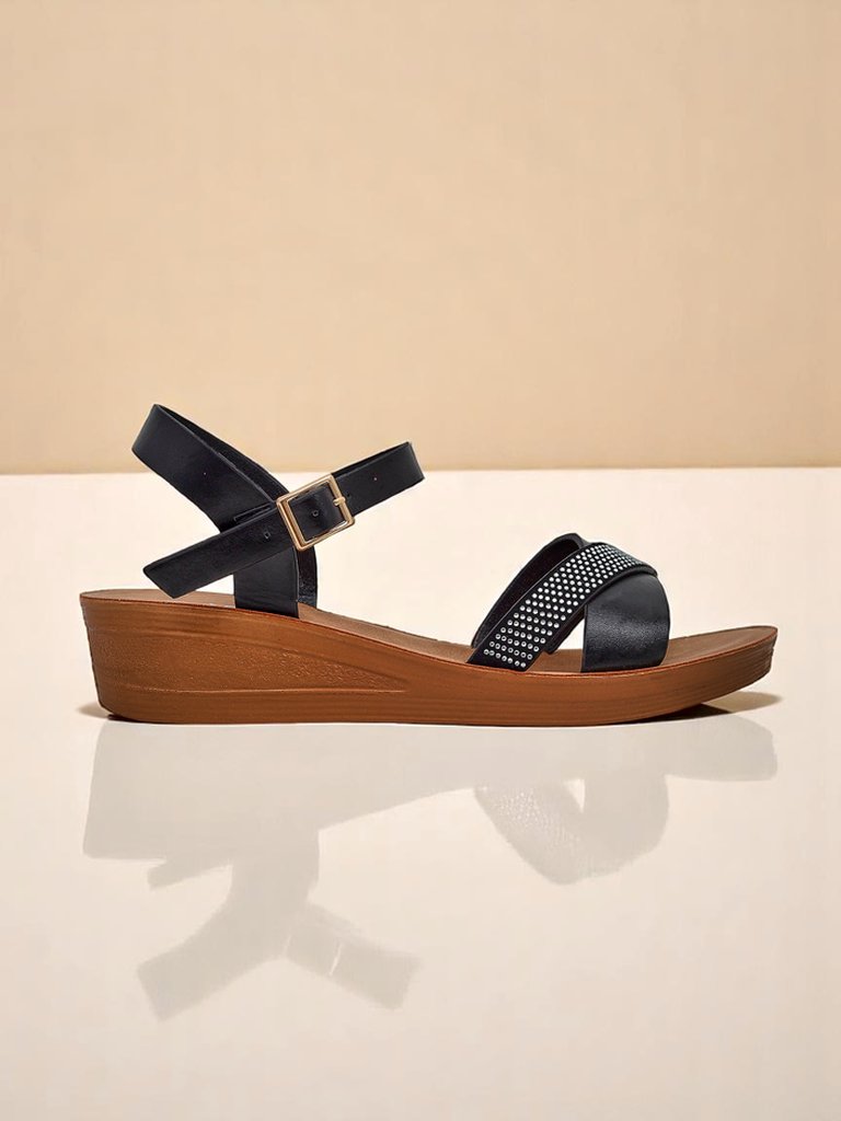 Royalfashion Дамски сандали на платформа с камъни Allona