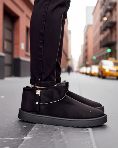 Royalfashion Къси боти, наподобяващи женски снежни боти Fefoz