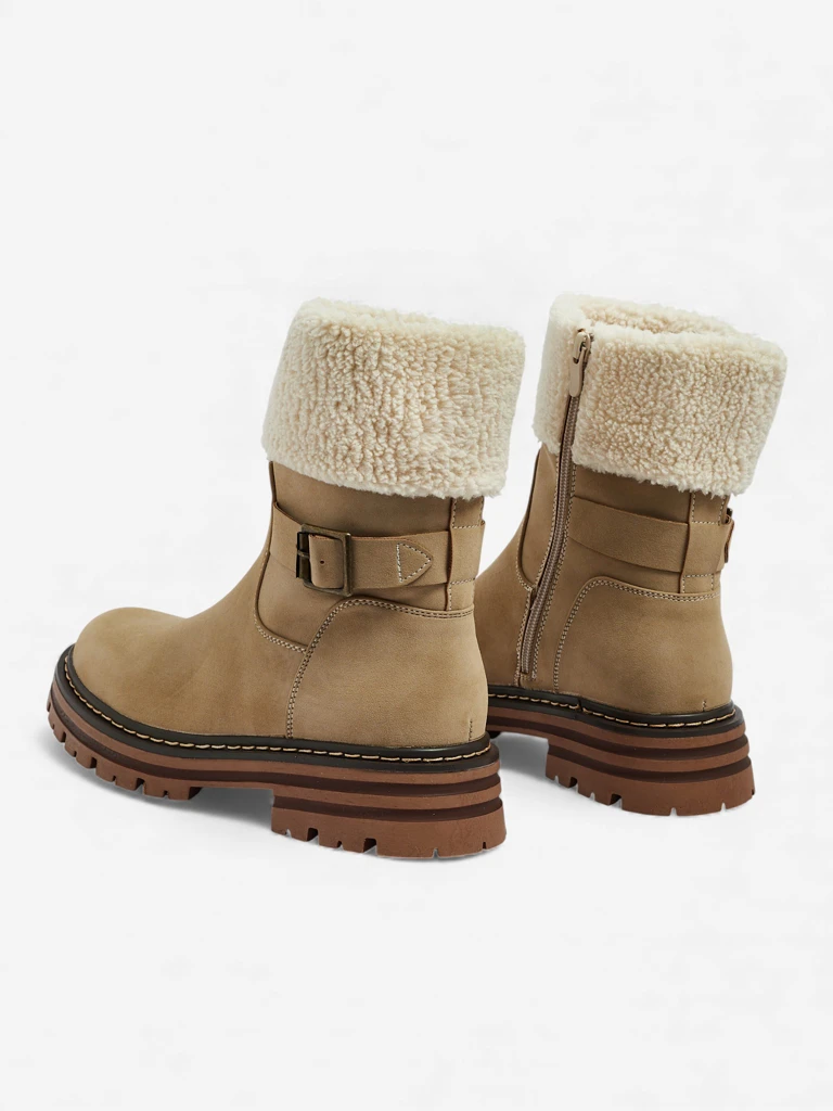 Дамски еко кожени боти с овча кожа Merli