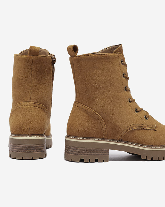 Кафяви дамски ботуши Priviea - Обувки