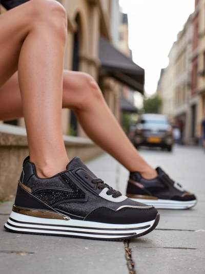 Royalfashion Женски маратонки с блясък Borovis