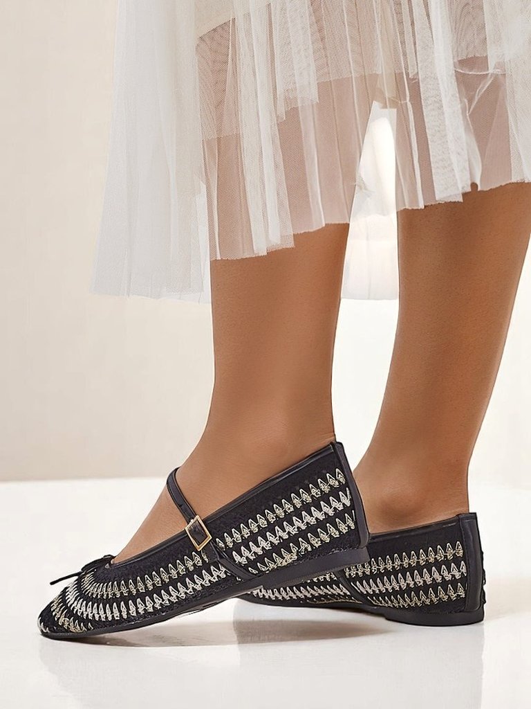 Royalfashion дамски плетени балеринки с каишка Vanot