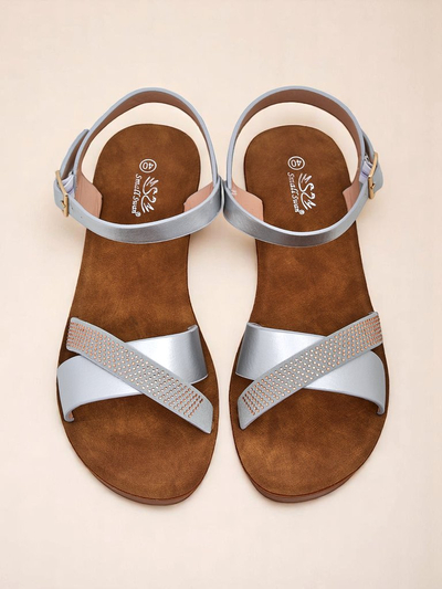 Royalfashion Дамски сандали на платформа с камъчета Allona