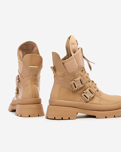 Royalfashion Светлокафяви дамски ботуши Hennobs